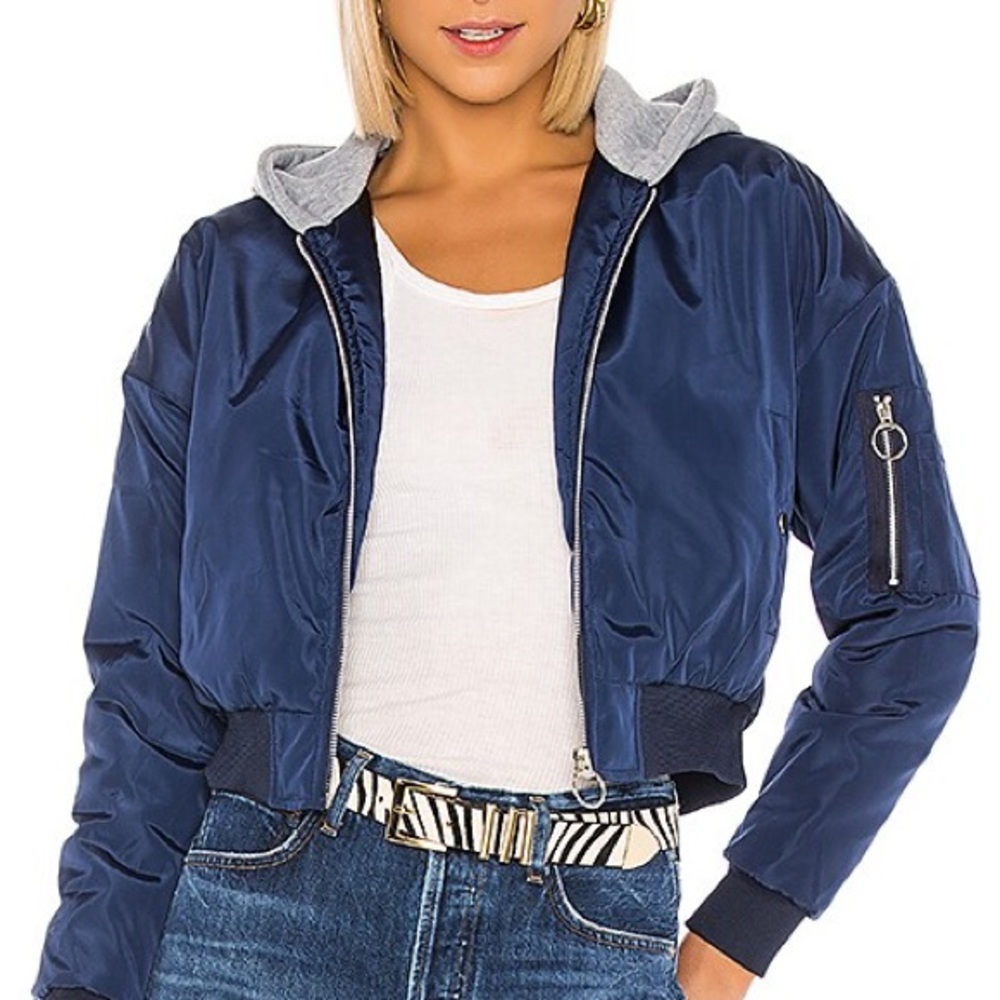 Superdown Raquel Cropped Hooded Jacket